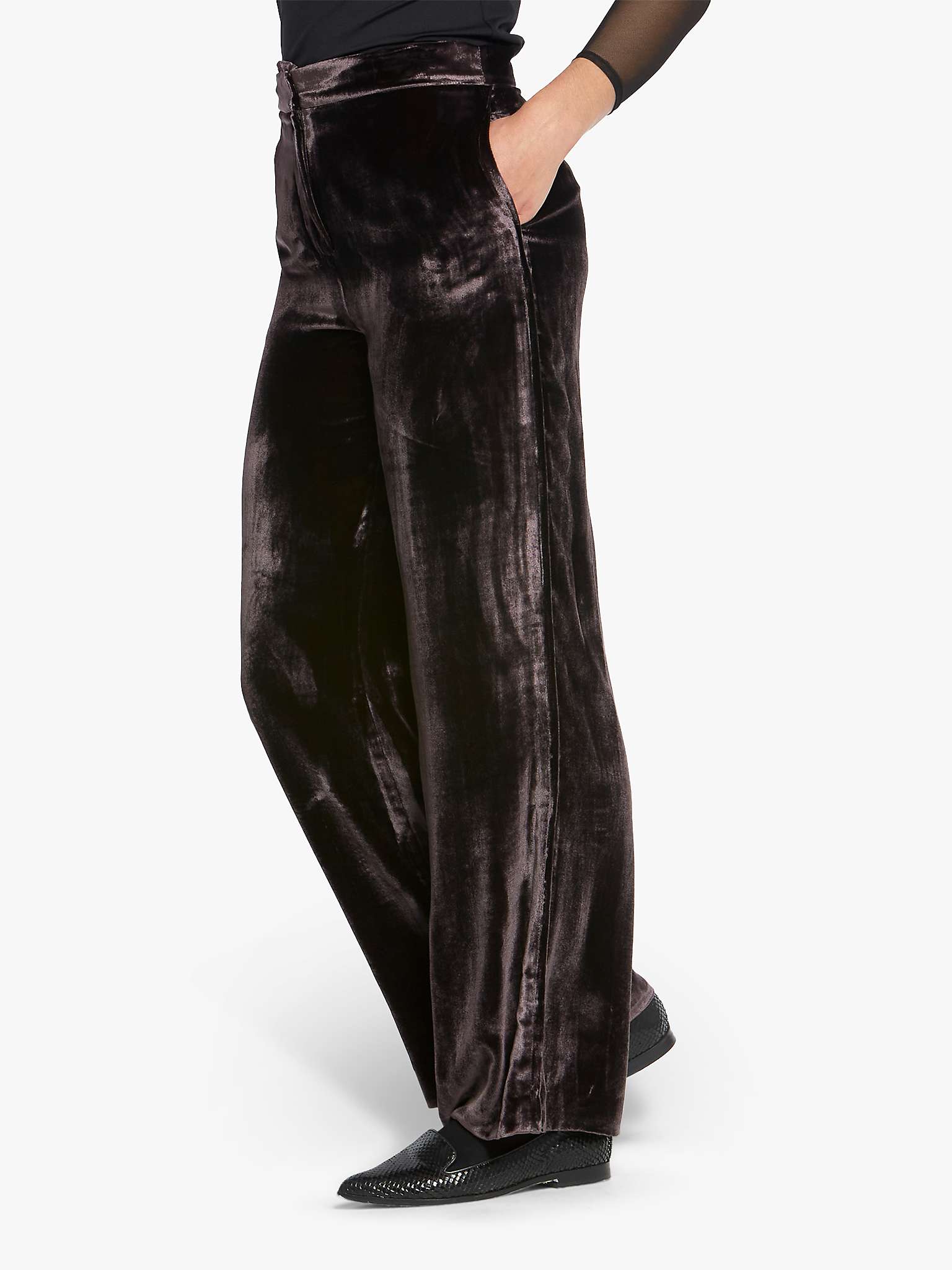 Buy Helen McAlinden Naomi Velvet Trousers, Mulberry Online at johnlewis.com