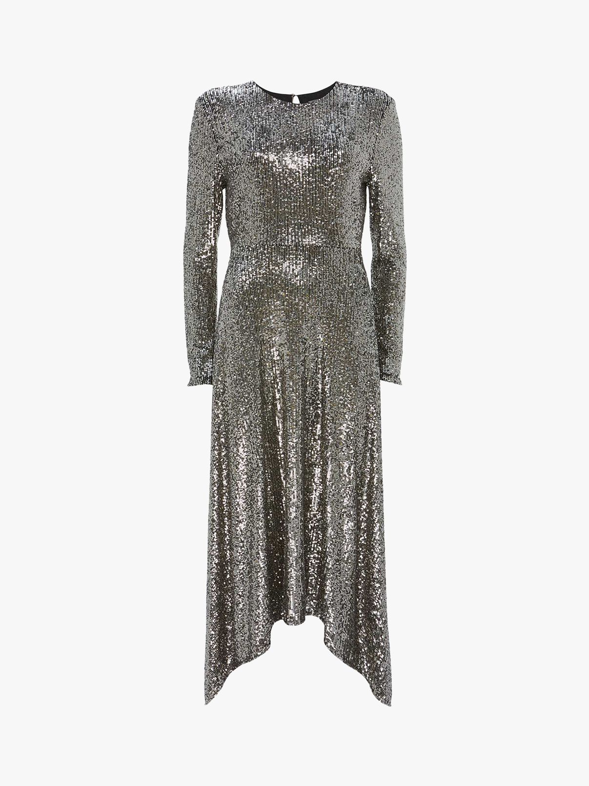 Mint Velvet Sequin Midi Dress, Gunmetal