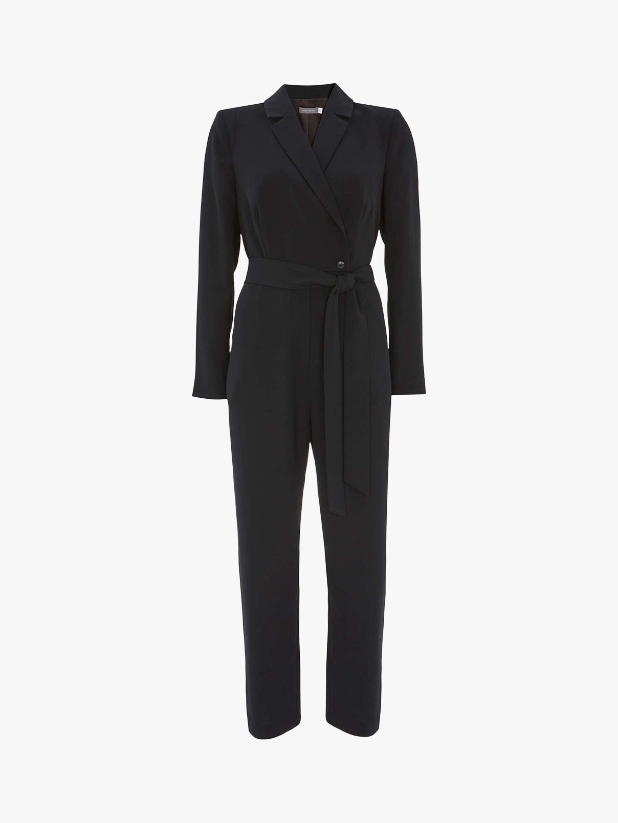 Mint Velvet Tuxedo Style Jumpsuit, Black at John Lewis & Partners