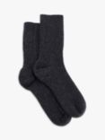 hush Cashmere Ankle Socks, Charcoal Marl