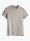 Levi's Cotton Slim Fit Crew Neck T-Shirt, Pack of 2, White/Heather Grey
