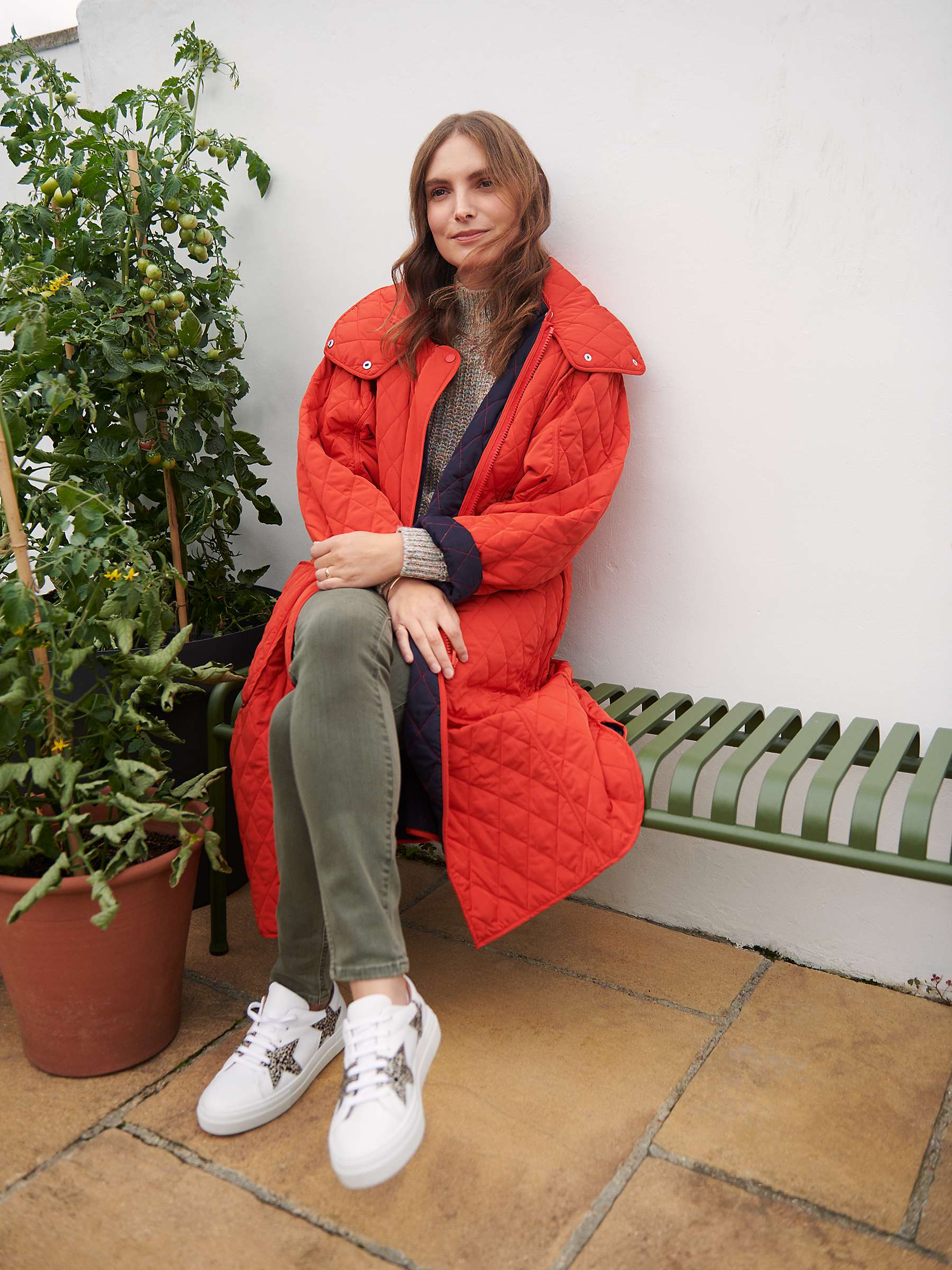 French Connection Aris Quilted Coat, Red