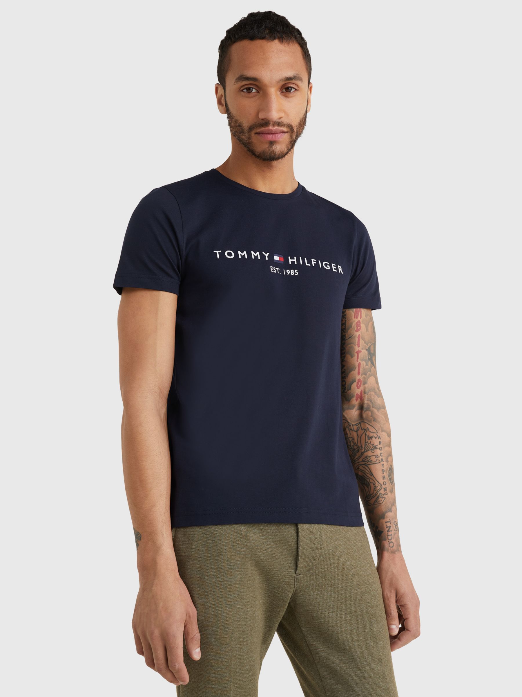 Tommy Hilfiger Girls' Short Sleeve Flag Logo Crewneck T-Shirt