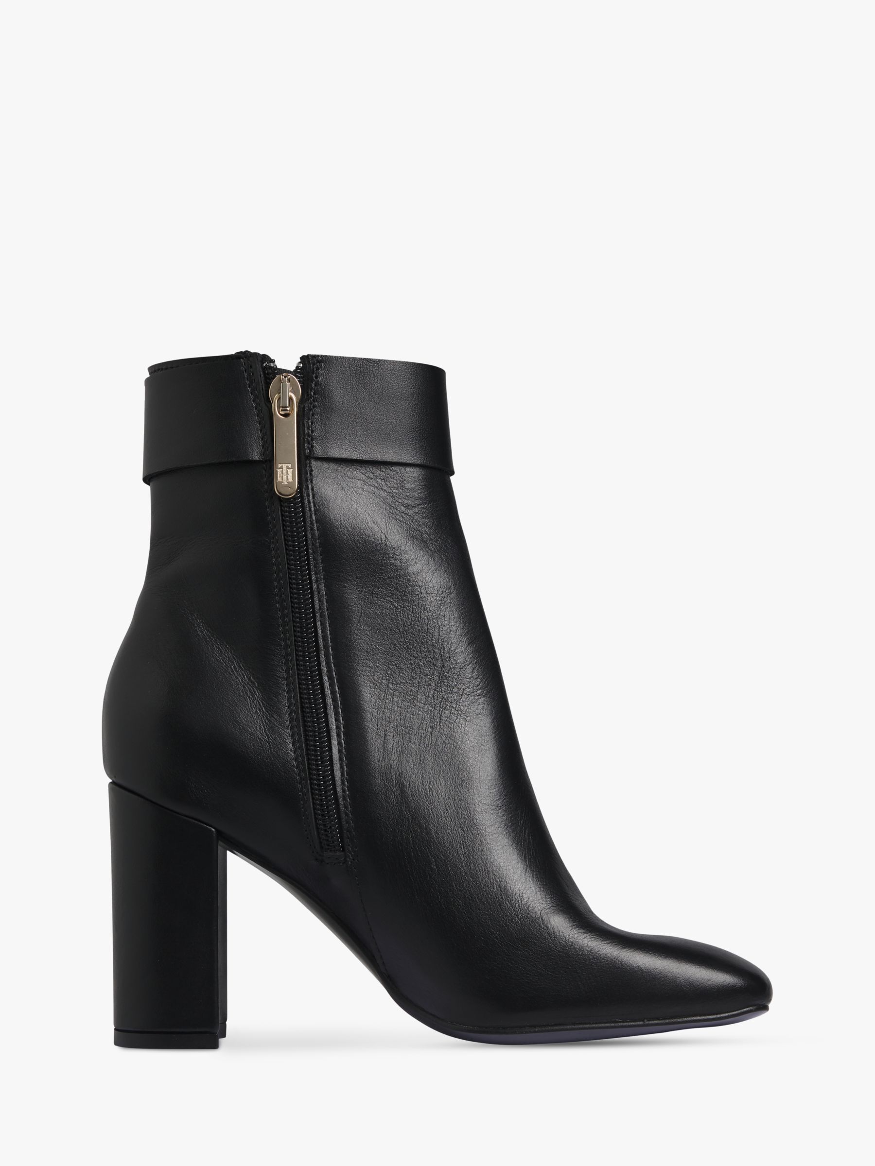 tommy hilfiger black leather boots