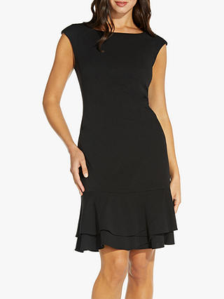 Adrianna Papell Knit Hem Mini Dress, Black