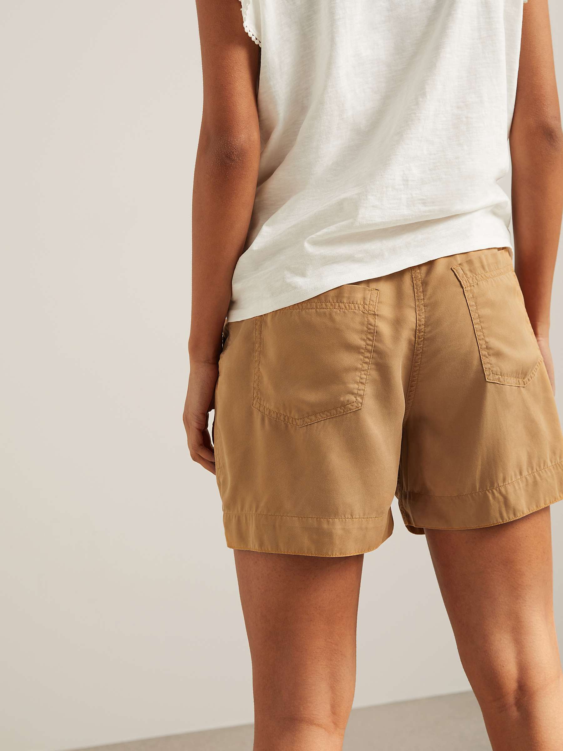 AND/OR Pippa Bow Waist Shorts, Nutmeg at John Lewis & Partners