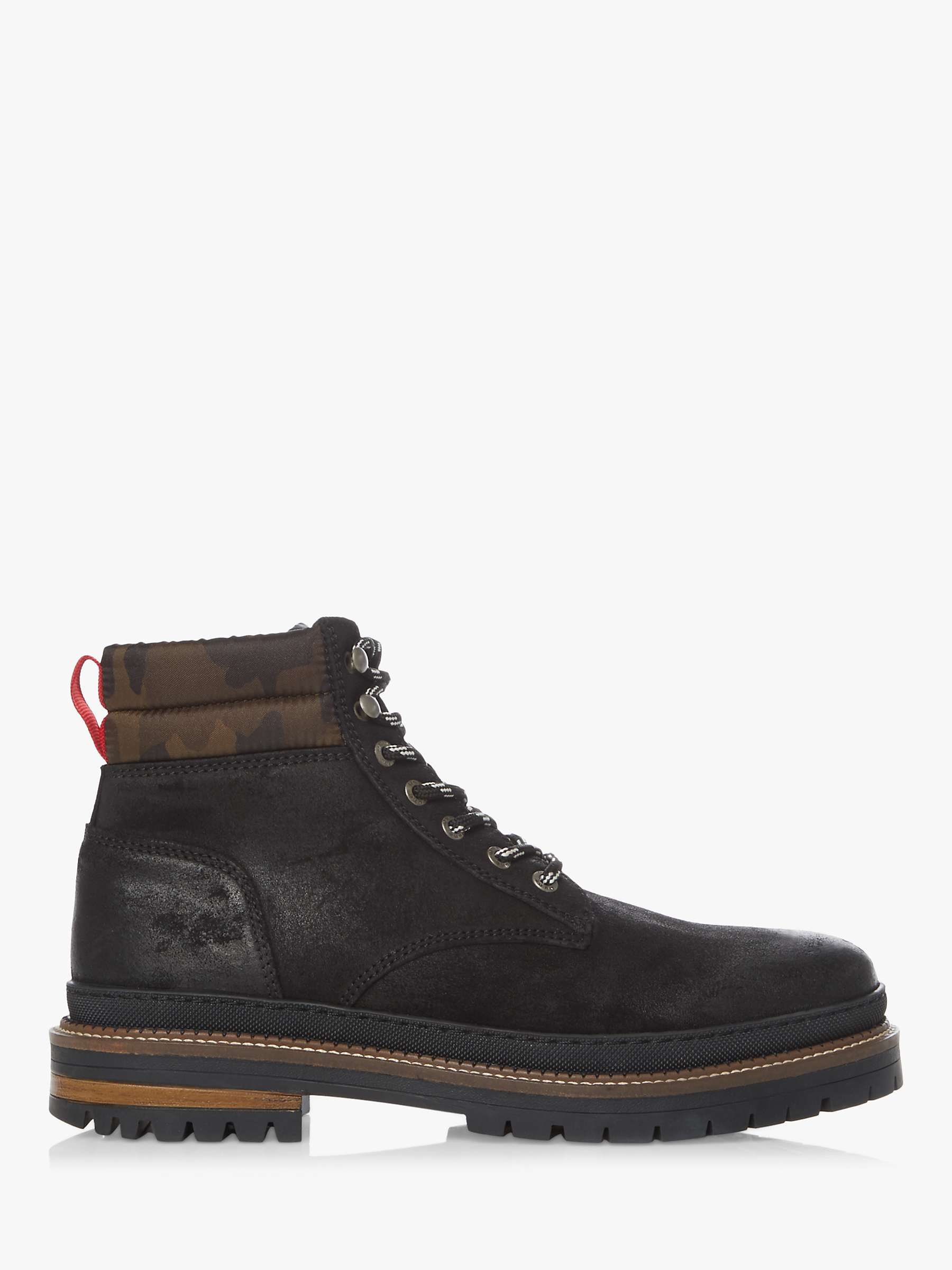 Buy Dune Cordial Suede Chunky Hiker Boots, Black Online at johnlewis.com