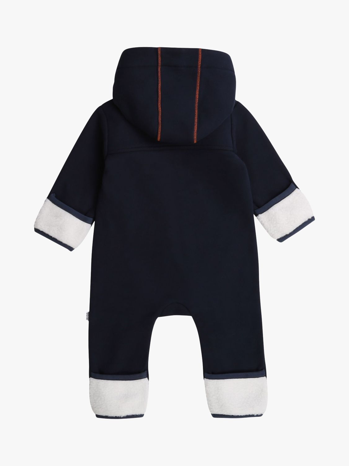 HUGO BOSS Baby Hooded Fleece Bodysuit, Navy