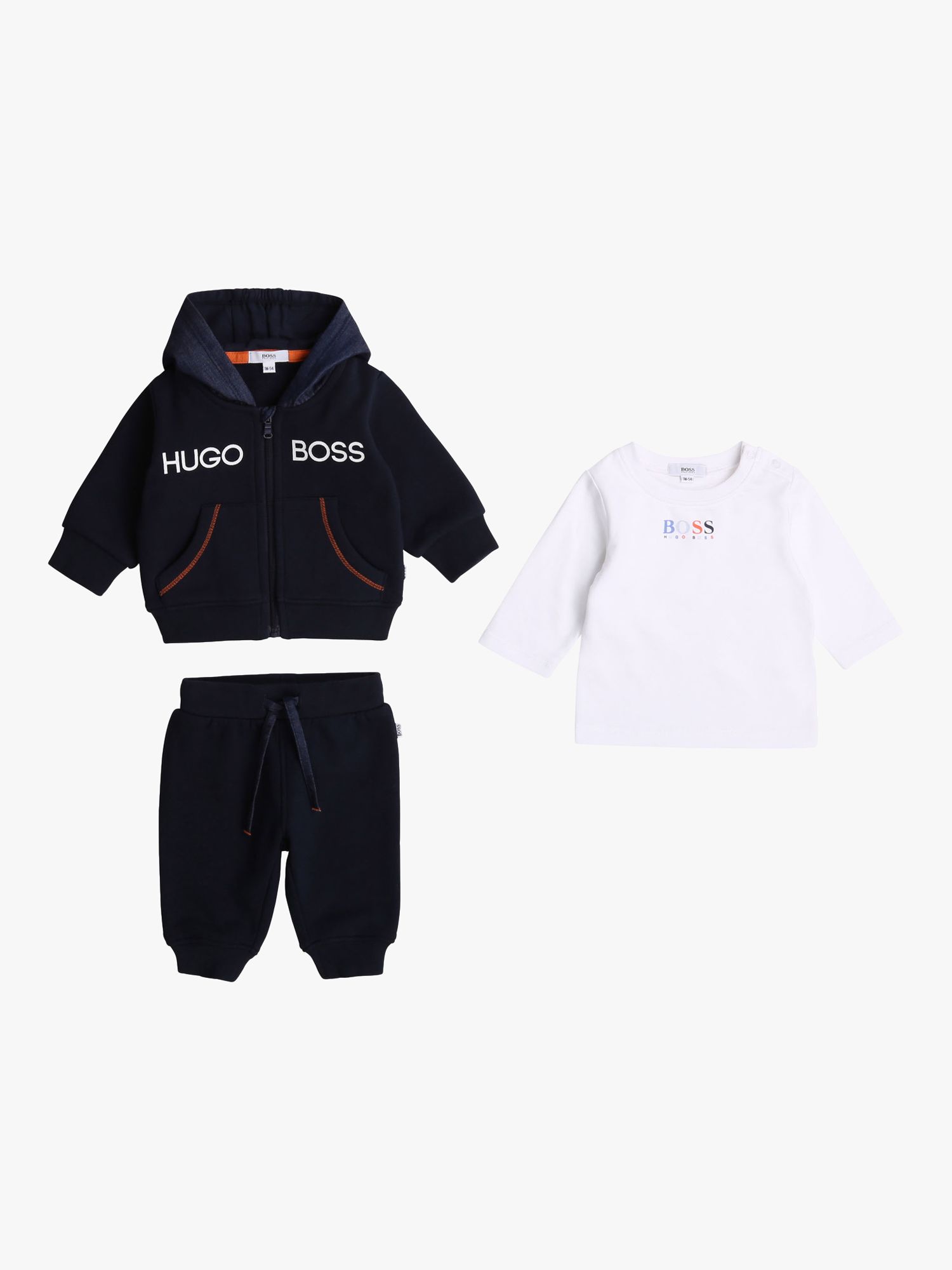 HUGO BOSS Baby Logo Tracksuit Set, Navy 