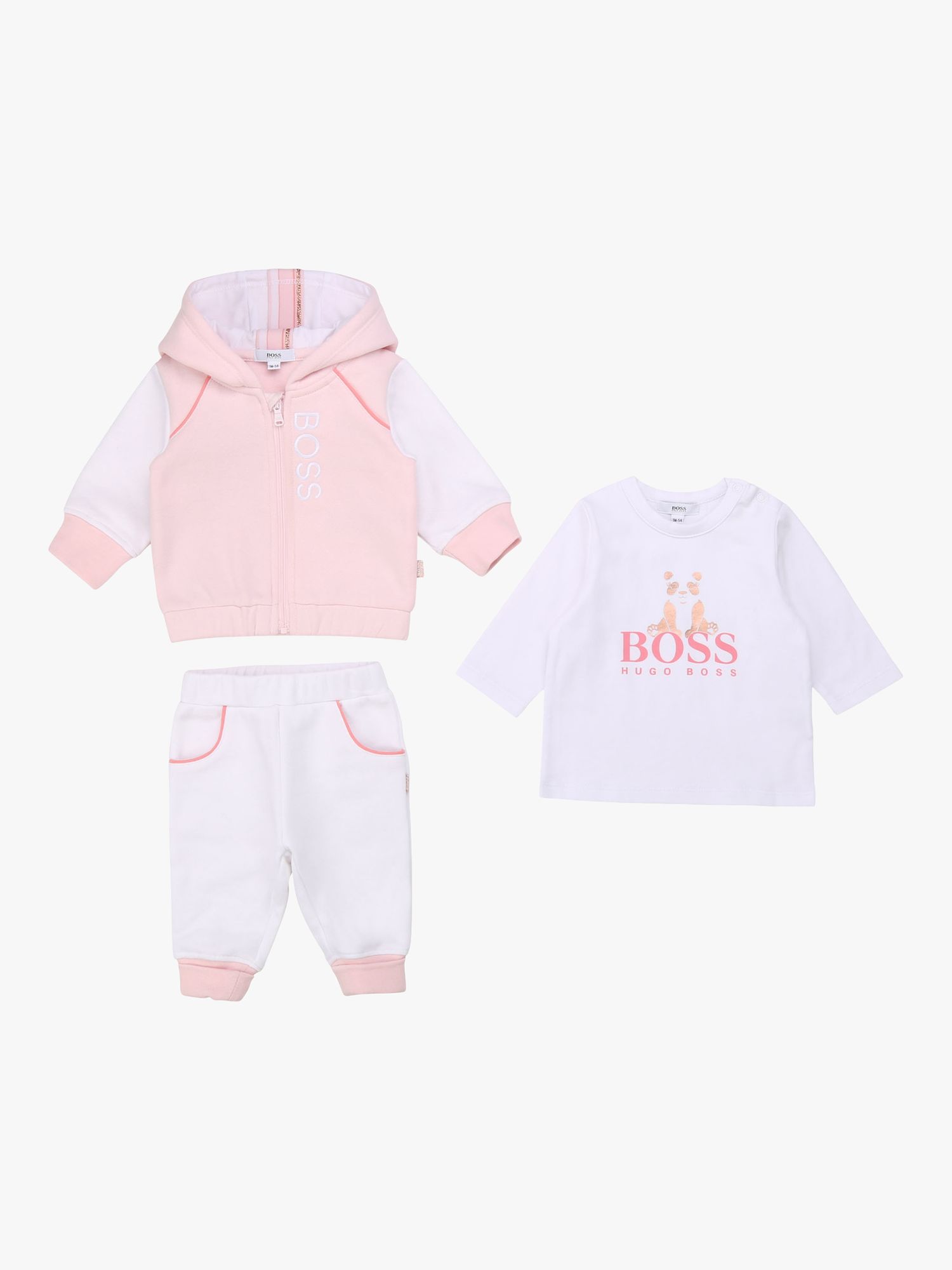 HUGO BOSS Baby Logo Tracksuit Set, Pink 
