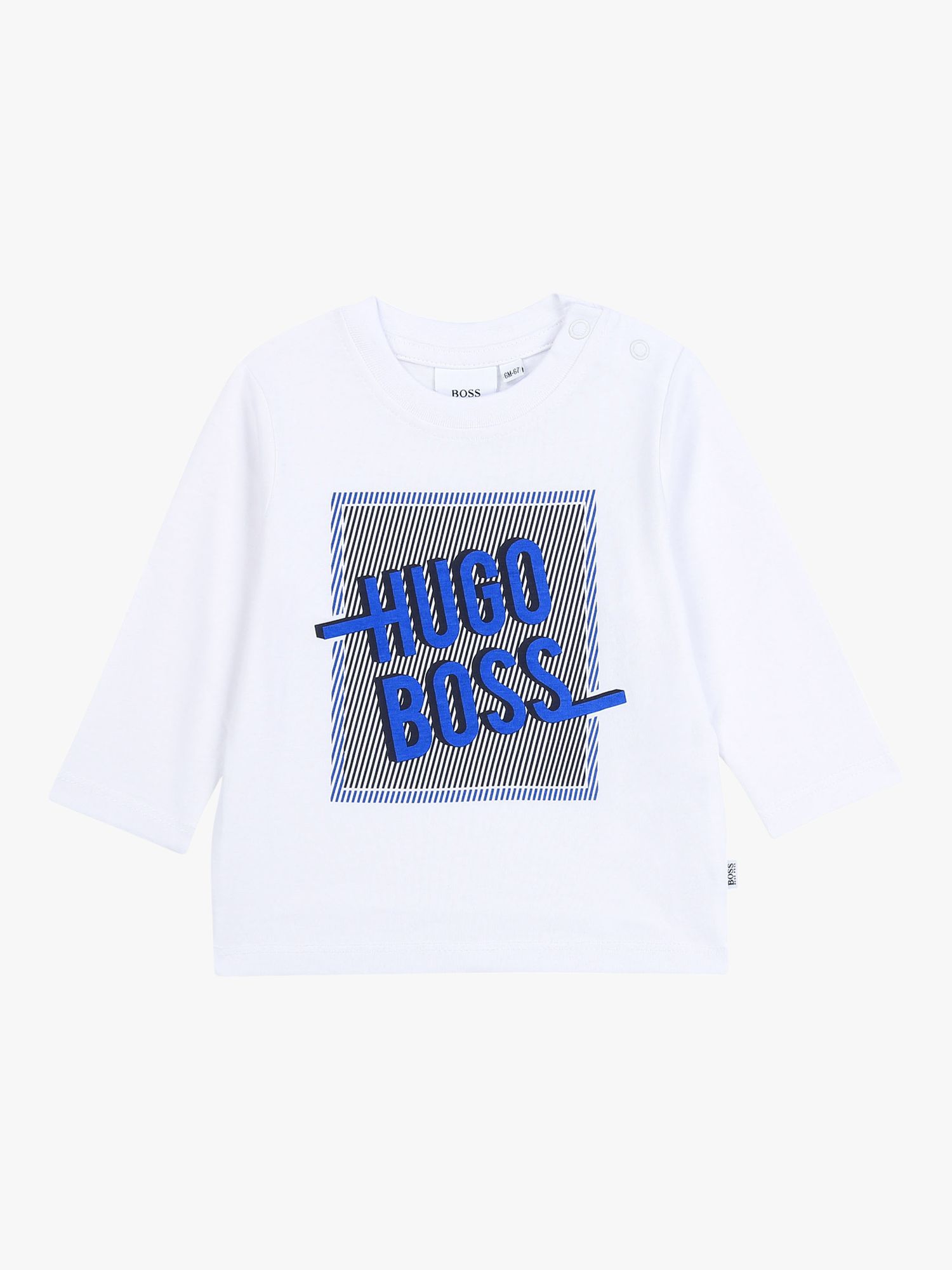 HUGO BOSS Baby Logo Print T-Shirt, White at John Lewis & Partners