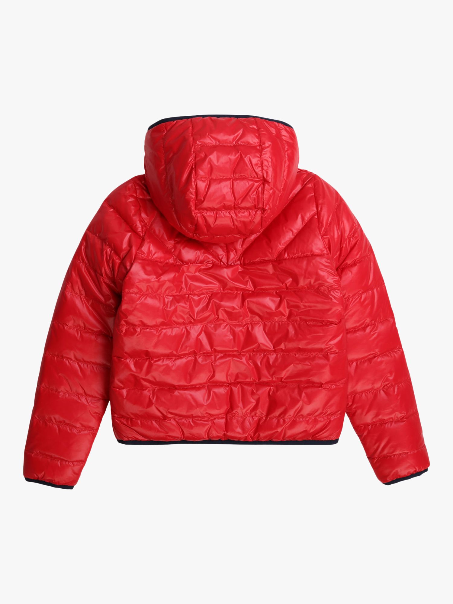 HUGO BOSS Boys' Reversible Puffer Jacket, Red/Navy at John Lewis & Partners