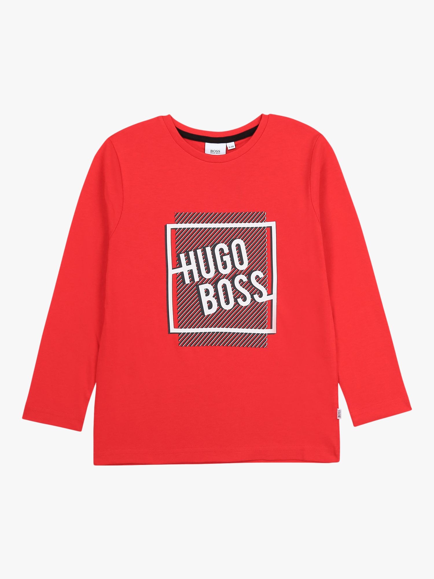 HUGO BOSS Boys' Logo Jersey Top, Poppy
