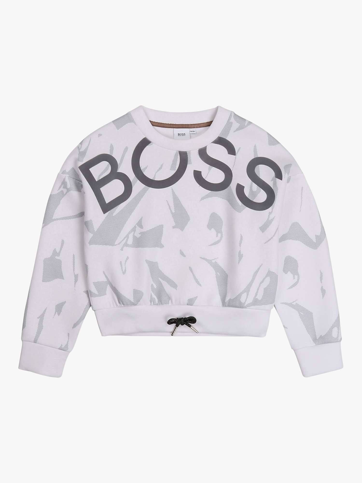 Buy HUGO BOSS Kids' Cropped Sweatshirt, White Online at johnlewis.com