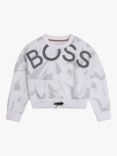 HUGO BOSS Kids' Cropped Sweatshirt, White