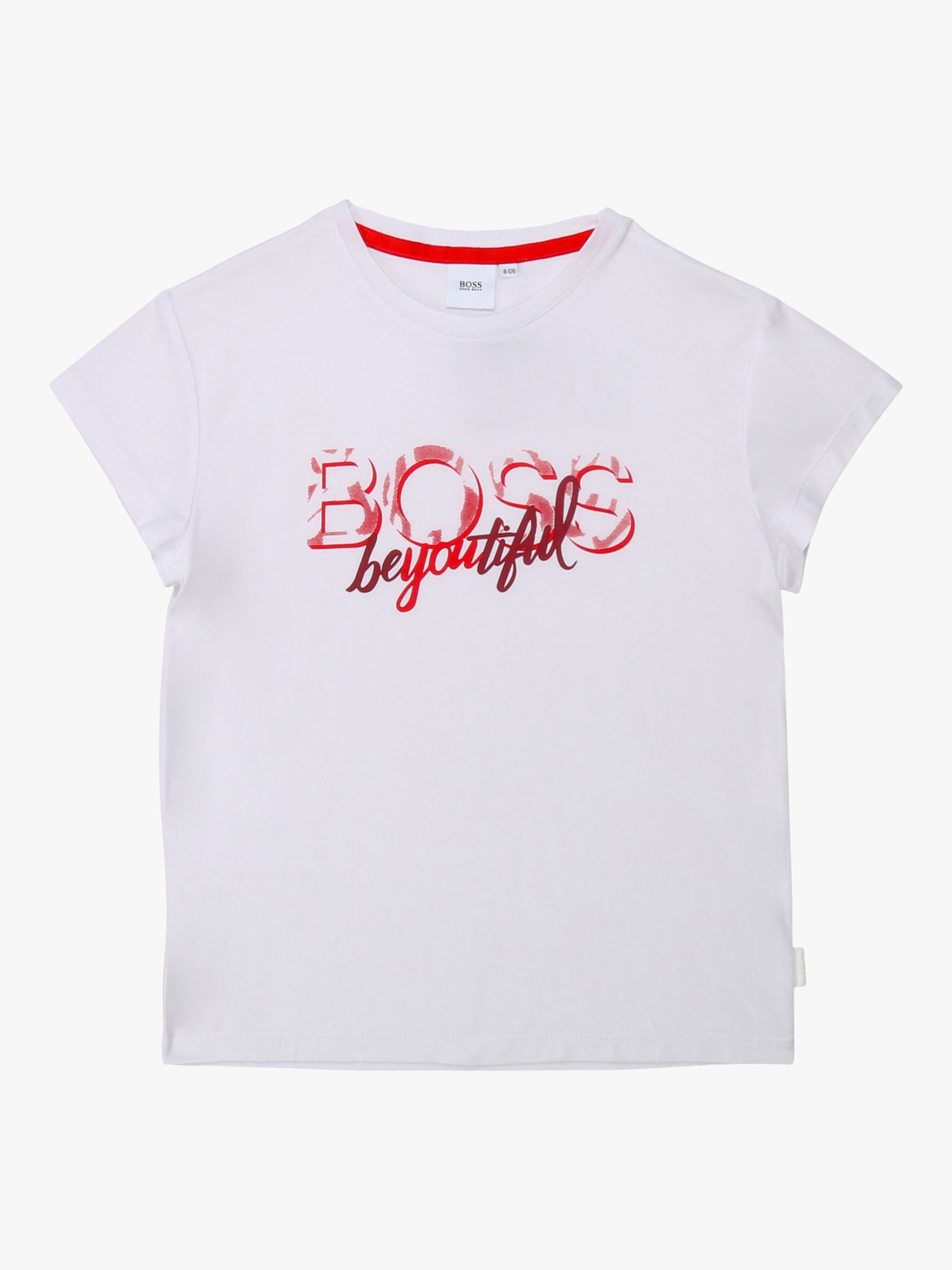 HUGO BOSS Girls' Printed T-Shirt, White