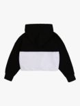 DKNY Kids' Logo Colour Block Crop Jumper, Black/White