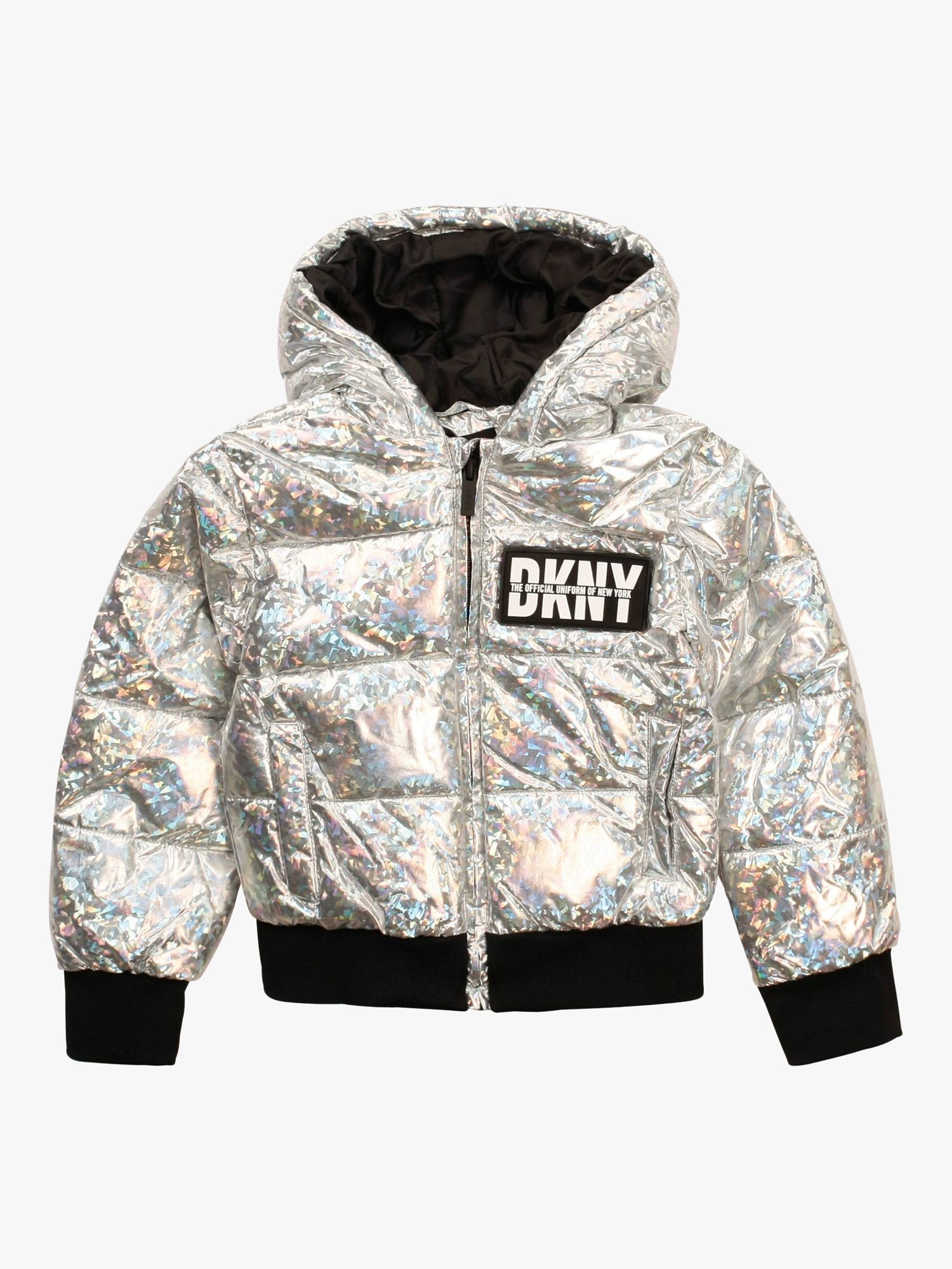 DKNY Kids' Puffer Jacket, Light Grey