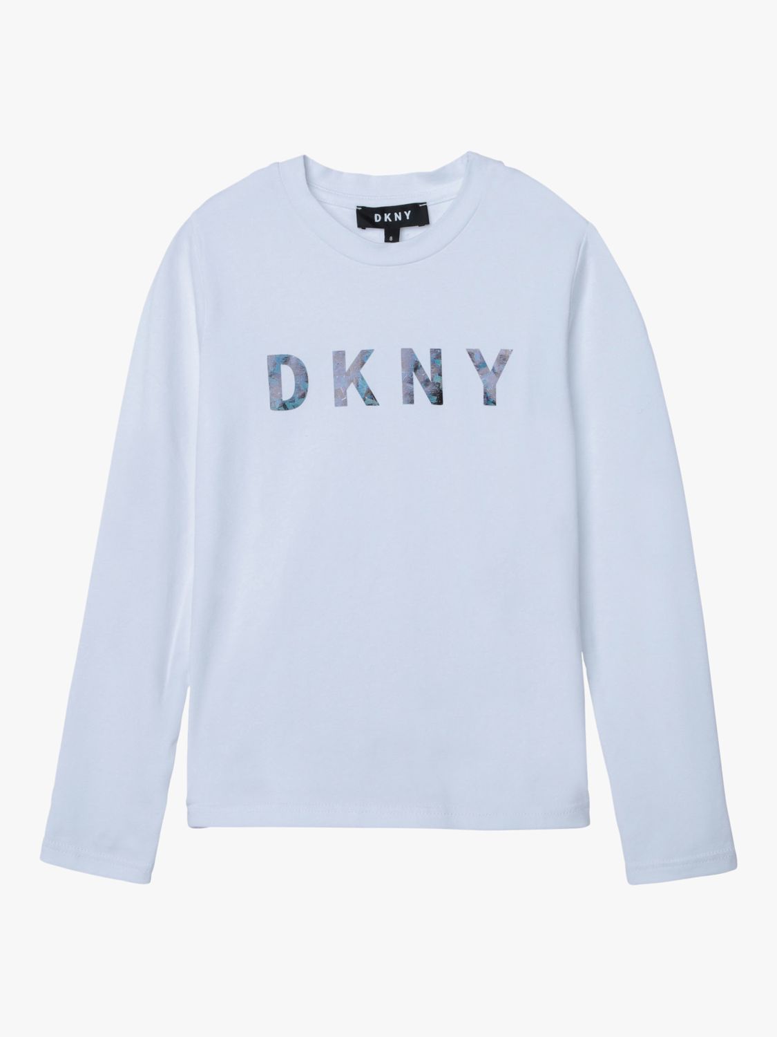 DKNY Girls' Cotton Jersey Logo T-Shirt, White