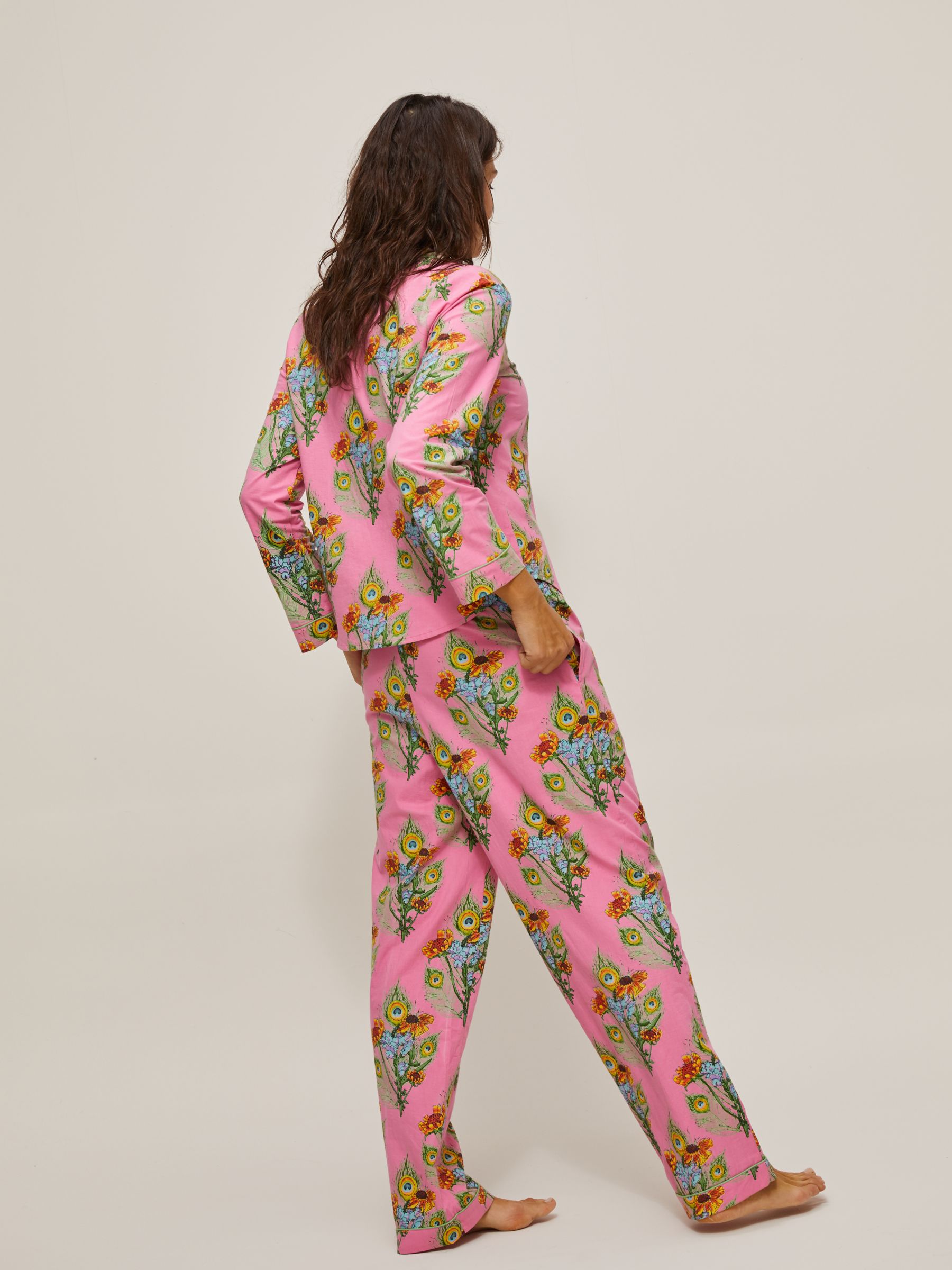 Their Nibs Mardis Gras Bouquet Pyjama Set, Pink at John Lewis & Partners