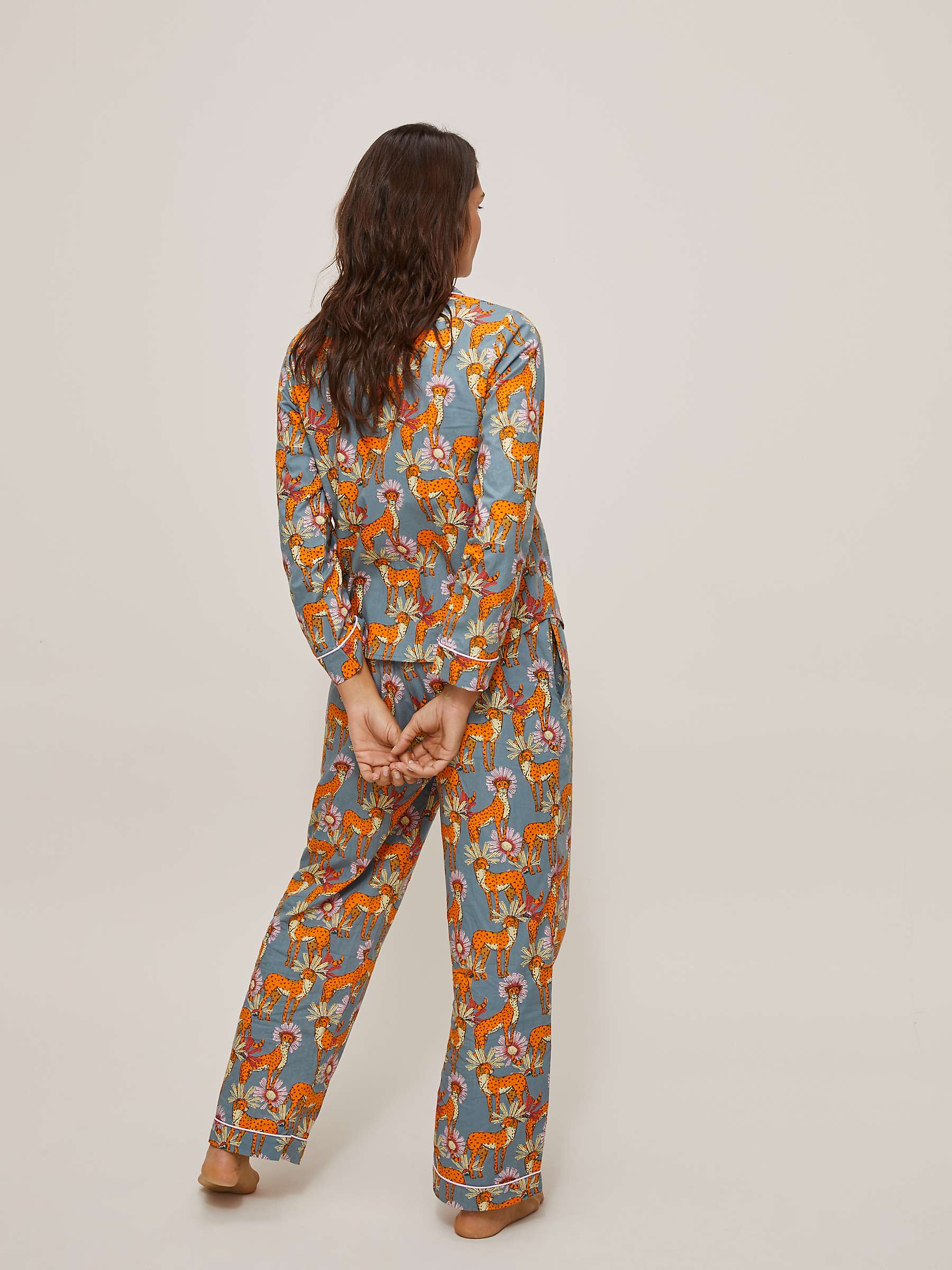 Buy Their Nibs Untamed Cheetah Cotton Pyjama Set, Grey Online at johnlewis.com