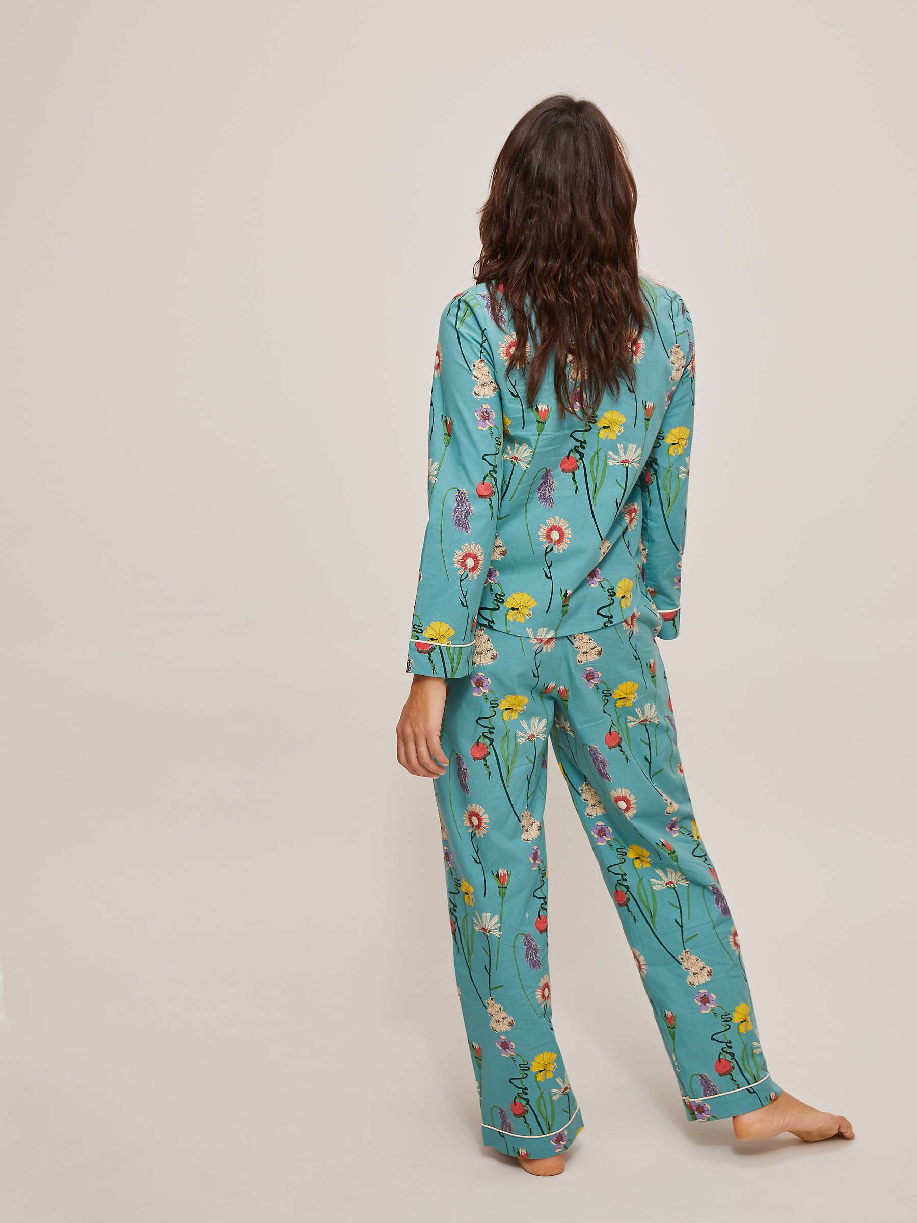 Buy Their Nibs Lilac Squirrel Floral Pyjama Set, Teal Online at johnlewis.com