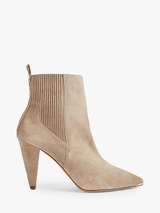 Ted Baker Conelas Suede Cone Heel Ankle Boots, Taupe