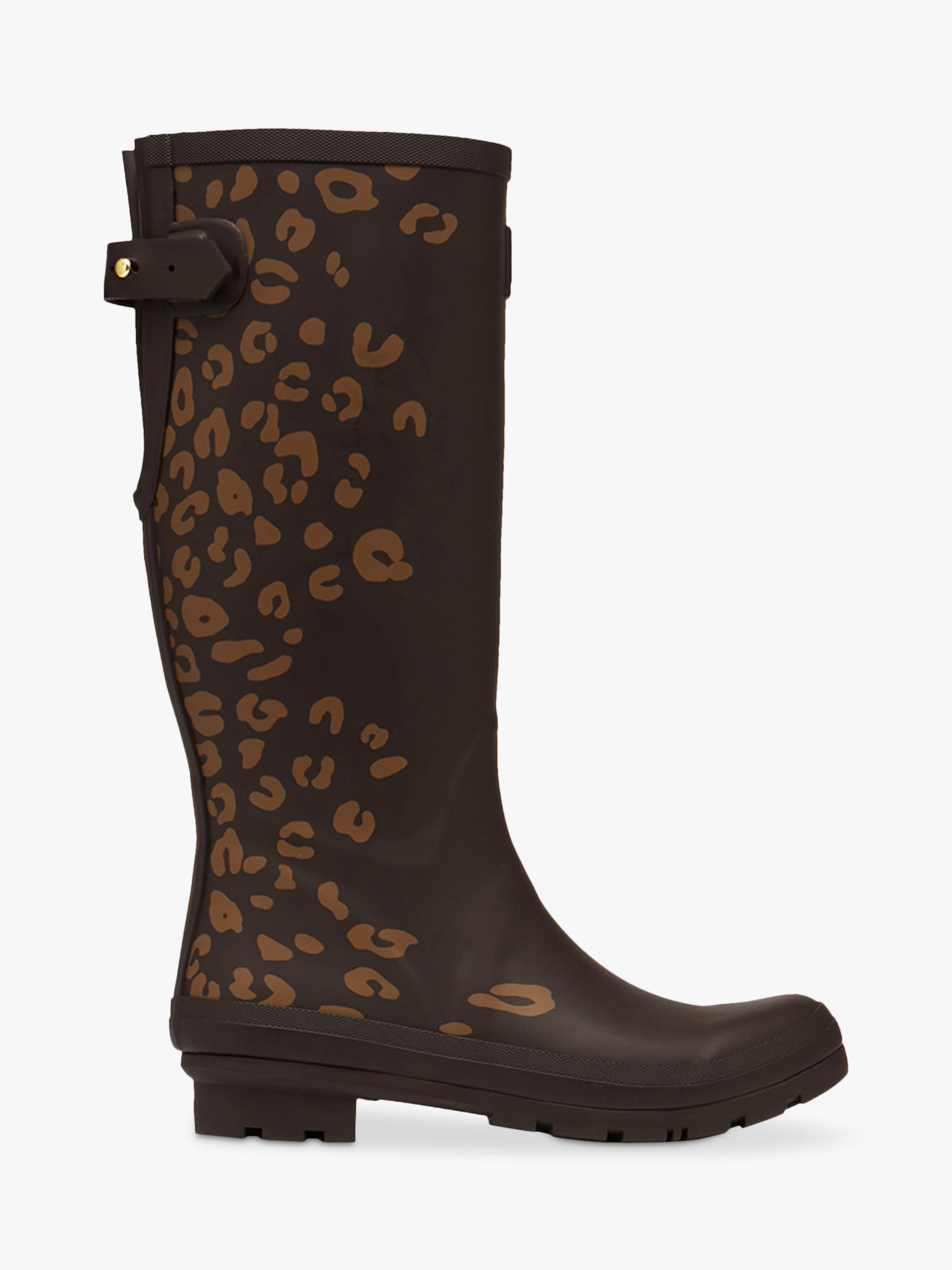 Joules Leopard Print Wellington Boots, Brown at John Lewis & Partners