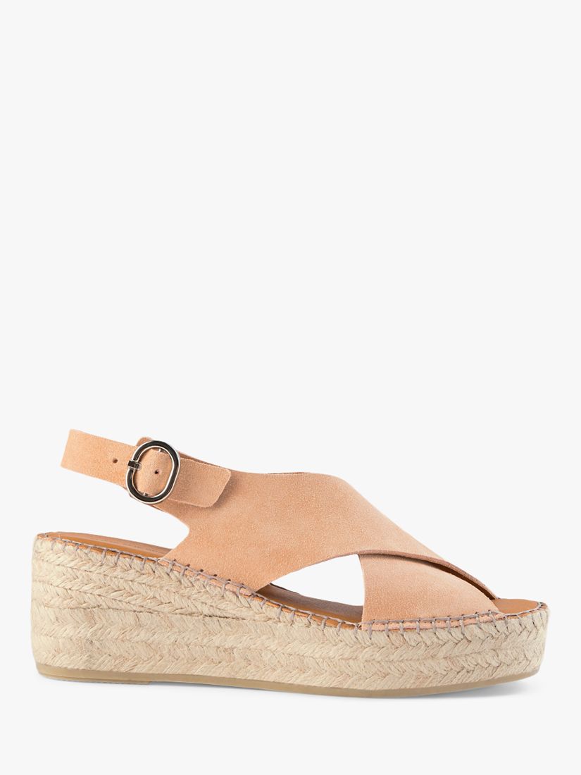 SHOE THE BEAR Orchid Suede Wedge Espadrilles, Apricot