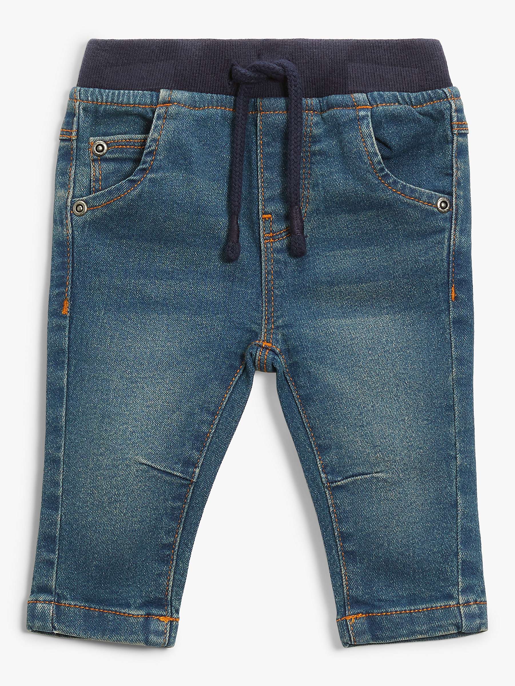 John Lewis & Partners Baby Rib Waist Denim Jeans at John Lewis & Partners