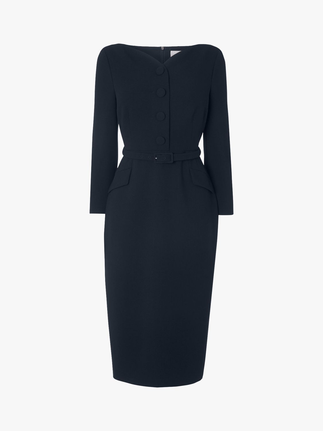 L.K.Bennett Peggy Tailored Midi Dress, Midnight, 6