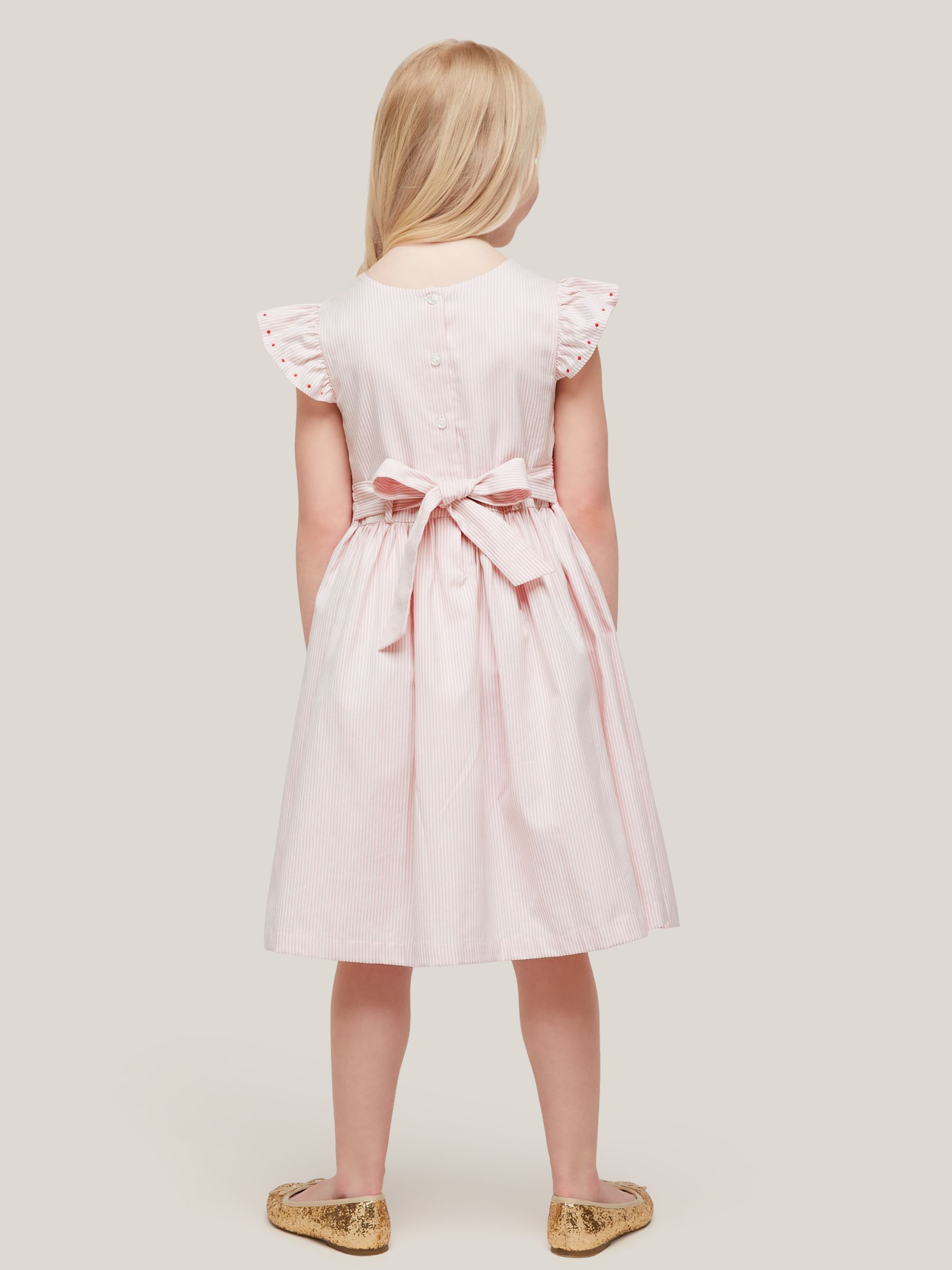 John Lewis & Partners Heirloom Collection Kids' Stripe Smocked Dress