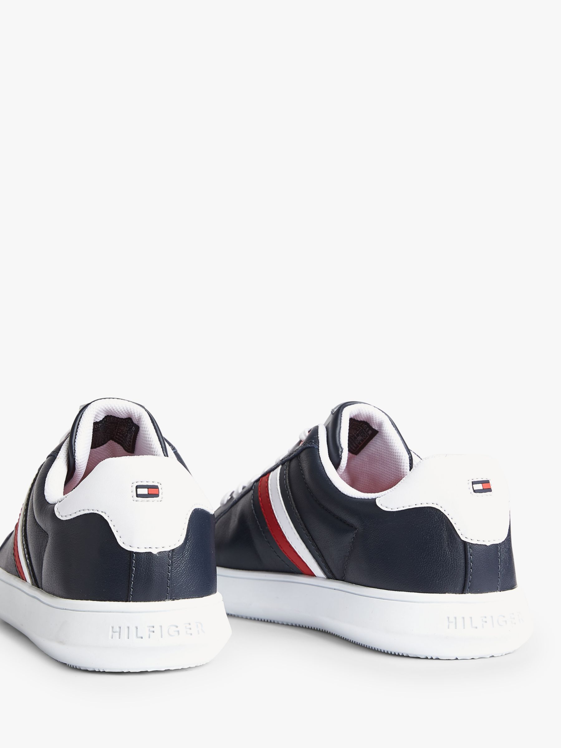 Tommy Hilfiger Essential Leather Cupsole Trainers, Desert Sky at John ...