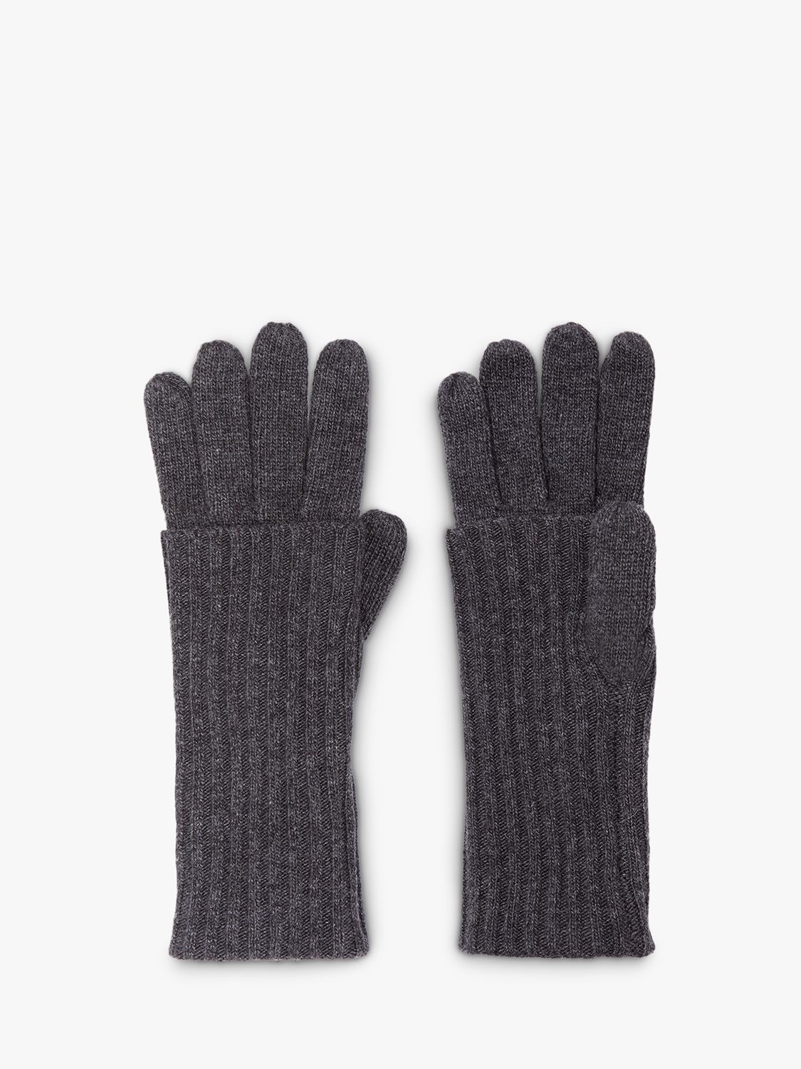 Mint Velvet Ribbed Gloves, Dark Grey at John Lewis & Partners