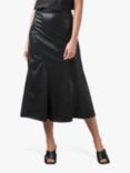 Rebecca Taylor Vegan Leather Midi Skirt, Black