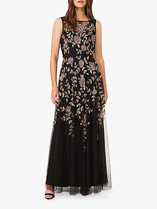 Phase Eight Collection 8 Jacqueline Floral Embellished Dress, Black/Multi