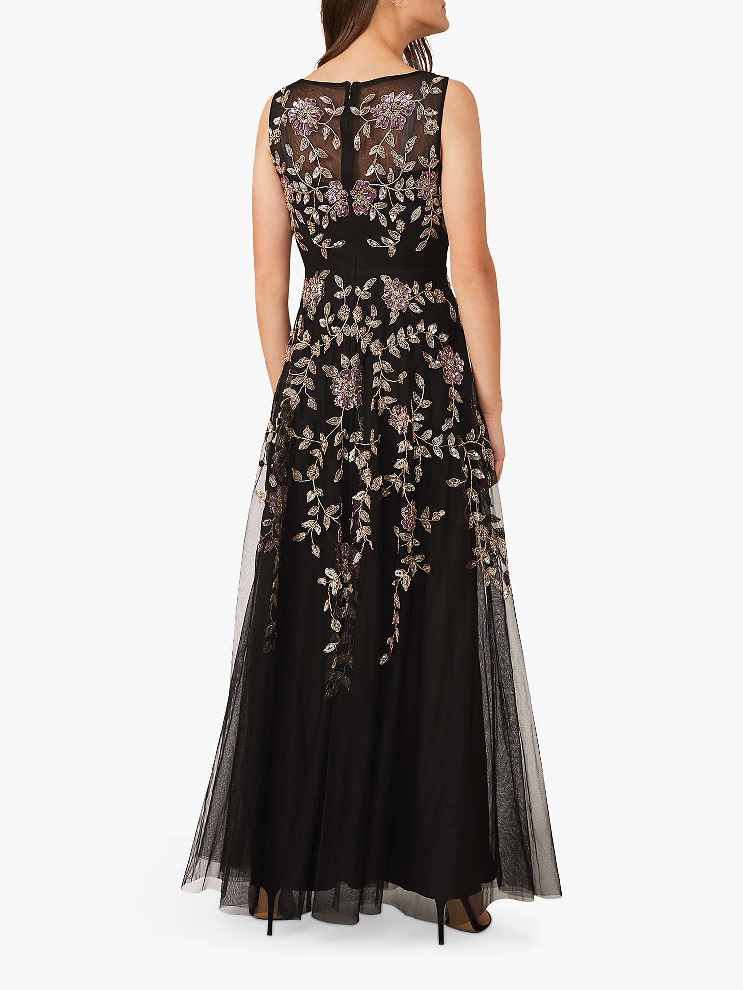 Buy Phase Eight Collection 8 Jacqueline Floral Embellished Dress, Black/Multi Online at johnlewis.com