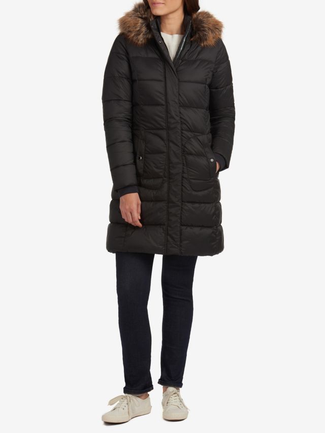 Barbour Bridled Quilted Longline Coat Black 8