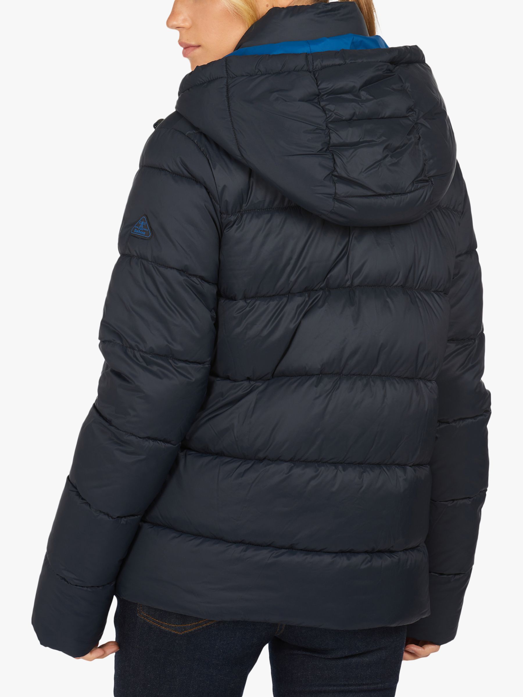 Barbour Limpet Quilted Hooded Jacket, Dark Navy at John Lewis & Partners