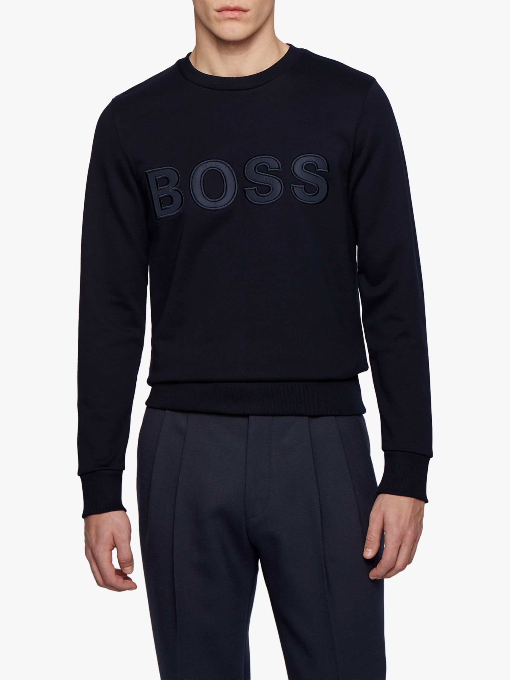 BOSS Stadler Logo Sweatshirt, Dark Blue