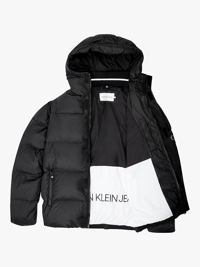 Calvin Klein Jeans Hooded Down Puffer Jacket, CK Black