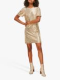 Whistles Sequin Shift Dress, Champagne