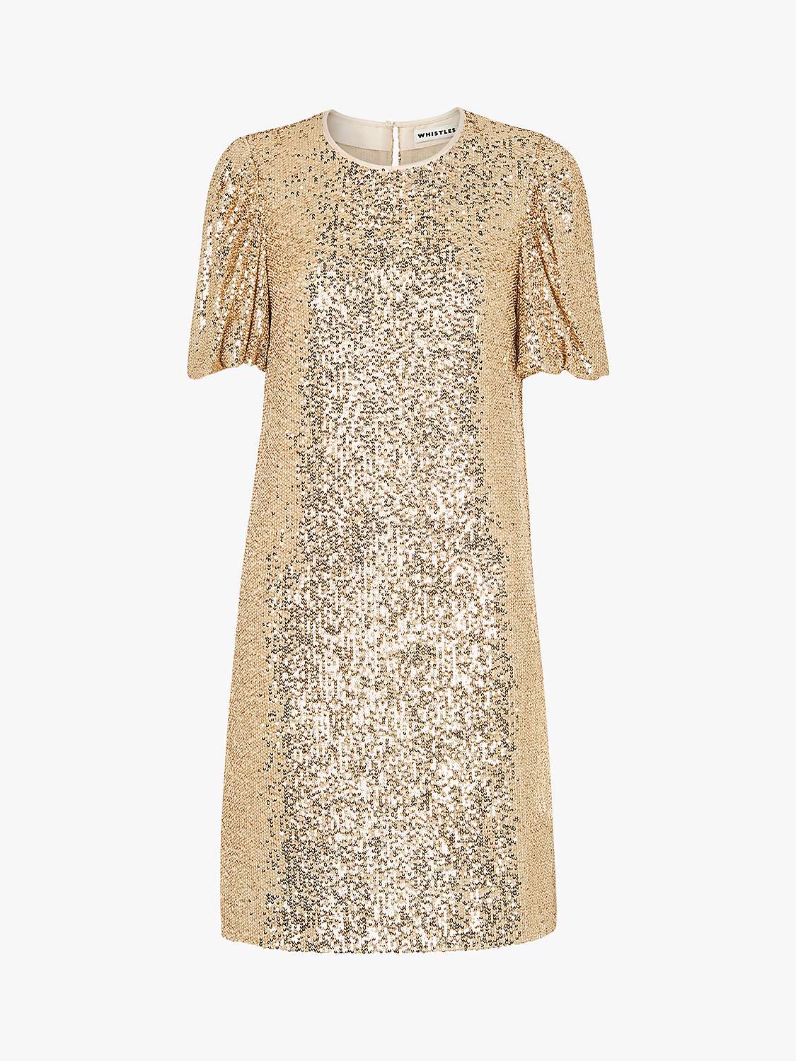 Whistles Sequin Shift Dress, Champagne ...