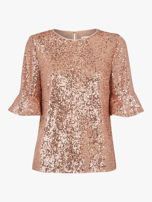 Champagne Sada Sequin Top, WHISTLES