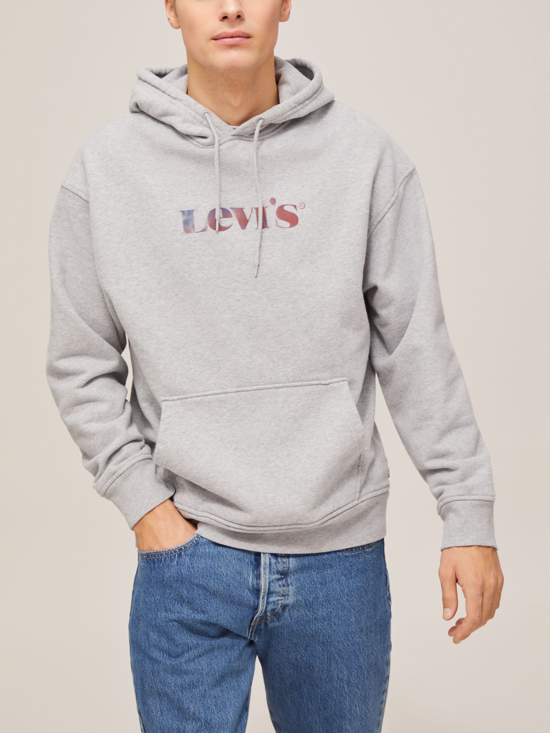 Levi's Graphic Logo Hoodie, Grey at John Lewis & Partners