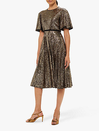 Hobbs Betsey Sequin Dress, Metallic
