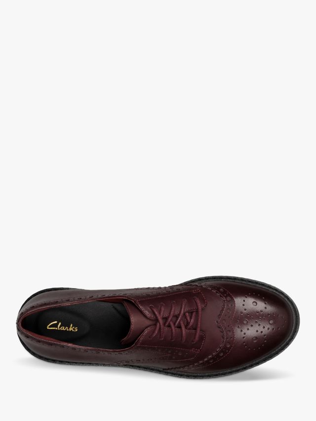 Clarks burgundy brogues sale