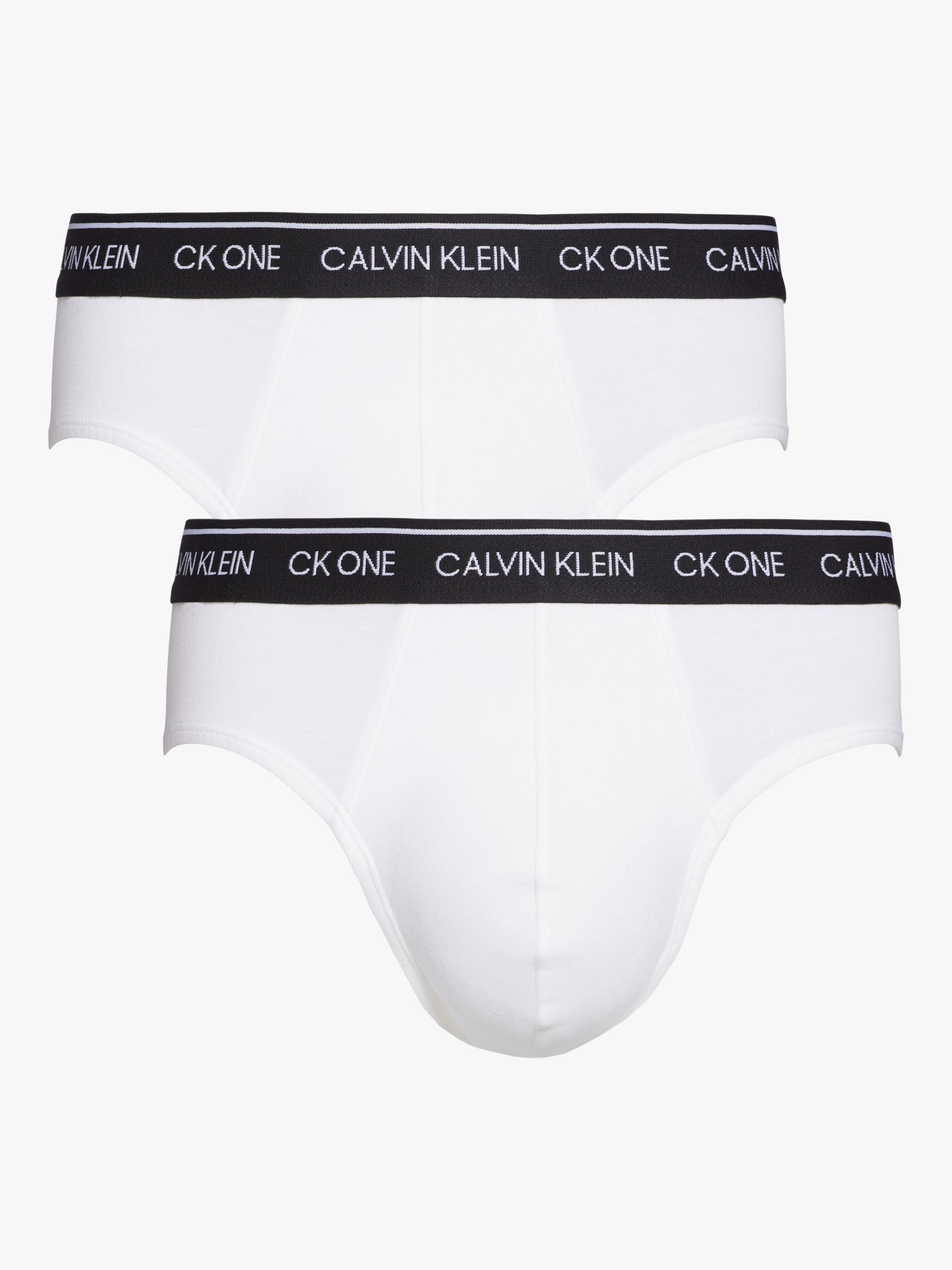 Calvin Klein One CK Cotton Stretch Briefs, Pack of 2, White at John ...
