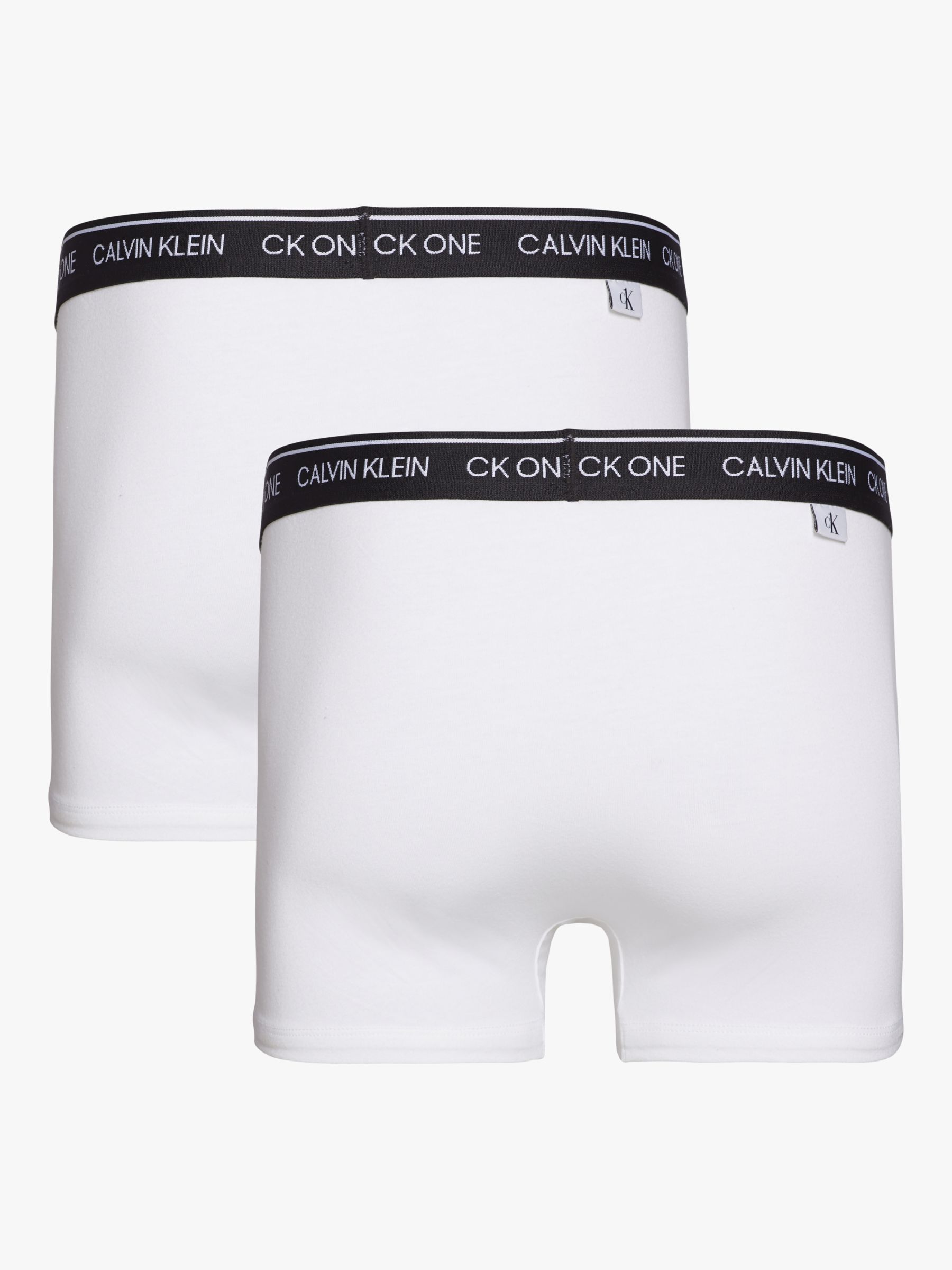 Calvin Klein One CK Cotton Stretch Trunks, Pack of 2, White at John