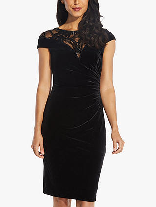 Adrianna Papell Velvet Sequin Dress, Black